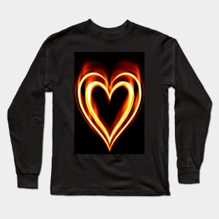 Flaming Heart on Fire Long Sleeve T-Shirt